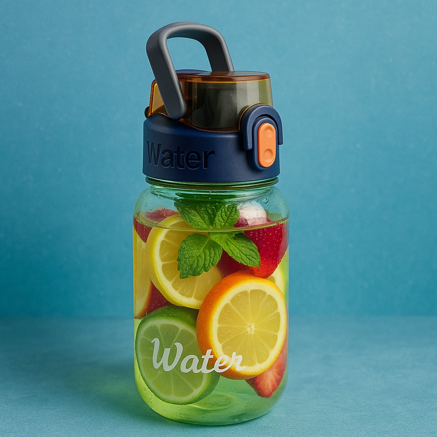 Green Leak-Proof Portable Fruit Infuser Water Bottle Approx 600ML (1 Pc) Green Leak-Proof Portable Fruit Infuser Water Bottle Approx 600ML (1 Pc)
